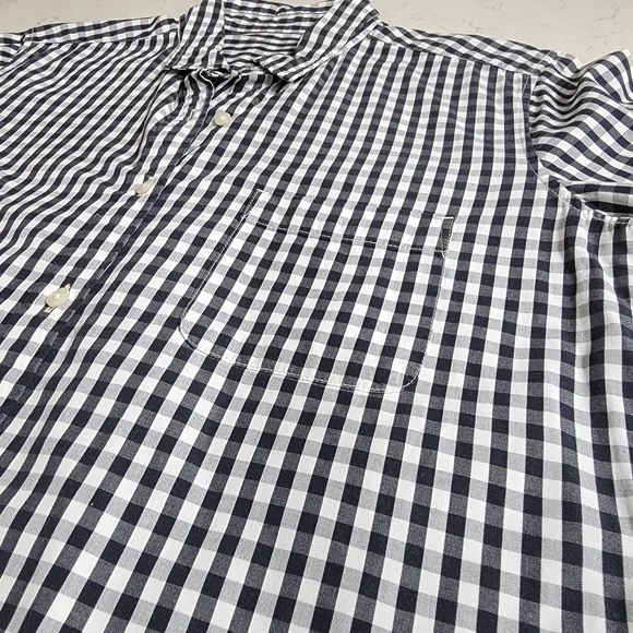 MUJI Black White Gingham Cotton Button Down Shirt Minimalist Large - Picture 5 of 13